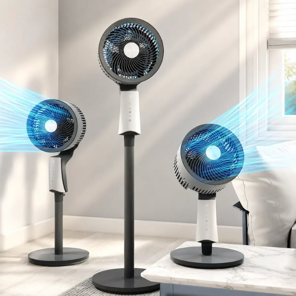 High-speed pedestal fan with remote control